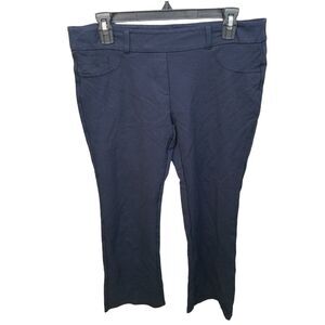 Bamans Womens Size XL Blue Solid Bootcut Pants